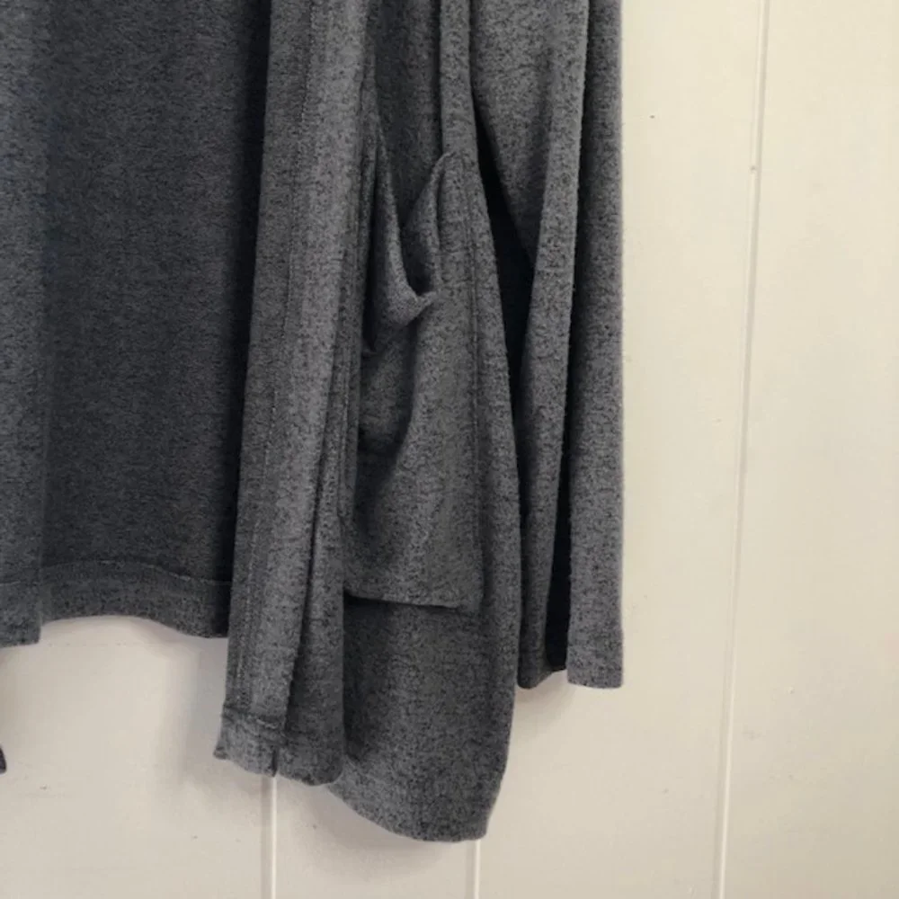 Young Fabulous and Broke Gray Open Cardigan with Hoodie - Picture 6 of 9